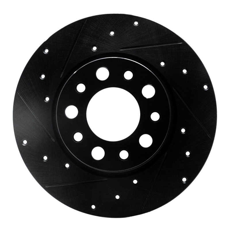 Alfa Romeo Tonale Brake Rotor (1) - Rear Left - R1 Concepts - Drilled & Slotted - Black - `15-`25